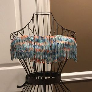 l*space strapless fringe bikini top